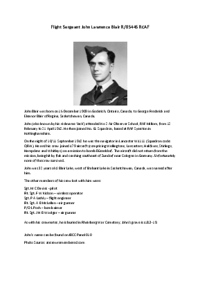 A preview of a PDF biography for Blair, John Lawrence